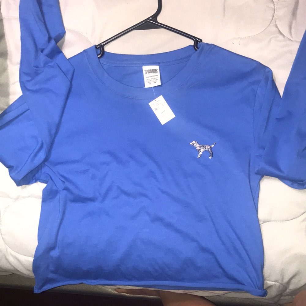 Victoria secret pink crop top long sleeve